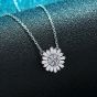 Beautiful CZ Sunflower New 925 Sterling Silver Necklace