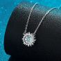 Beautiful CZ Sunflower New 925 Sterling Silver Necklace