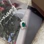 Elegant Oval Green CZ Geometry 925 Sterling Silver Necklace