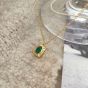 Elegant Oval Green CZ Geometry 925 Sterling Silver Necklace