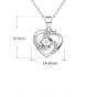 New Hollow CZ Heart Lover 925 Sterling Silver DIY Pendant