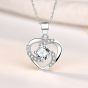 New Hollow CZ Heart Lover 925 Sterling Silver DIY Pendant