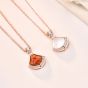 Natural Agate Mother of Shell Girl's Skirt CZ 925 Sterling Silver Necklace