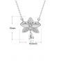 Beautiful CZ Moth Orchi Flower 925 Sterling Silver Necklace
