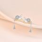 Cute CZ Animal Snail Tassels 925 Sterling Silver Dangling Earrings