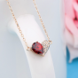 Сладкое неправильное красное ожерелье CZ Heart из стерлингового серебра 925 пробы