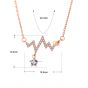 Honey Moon CZ Electrocardiogram 925 Sterling Silver Necklace