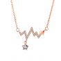 Honey Moon CZ Electrocardiogram 925 Sterling Silver Necklace