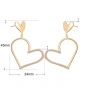 Modern Irregular Big Hollow CZ Heart 925 Sterling Silver Dangling Earrings