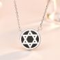Party Black Natural Agate Mother of Shell Six Pointed Star 925 Sterling Silver Necklace