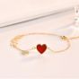 Sweet Heart To Heart CZ Natural Agate Mother of Shell 925 Sterling Silver Bracelet