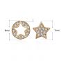 Asymmetry CZ Stars New 925 Sterling Silver Stud Earrings