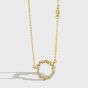 Classic Geometry CZ Circle Garland 925 Sterling Silver Necklace