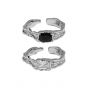 Fashion Geometry Square CZ Irregular 925 Sterling Silver Adjustable Ring