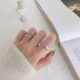 Fashion Double Layer Twisted 925 Sterling Silver Adjustable Ring