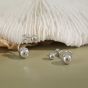 Simple Classic Round Beads 925 Sterling Silver Stud Earrings