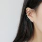 Minimalist Irregular Face 925 Sterling Silver Non-Pierced Earring(Single)