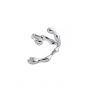 Fashion Irregular C Shape Wide 925 Sterling Silver Adjustable Ring