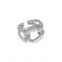Hot Hollow Wide Chain 925 Sterling Silver Adjustable Ring