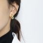 Fashion Geometry Oval C Shape 925 Sterling Silver Hoop Earrings