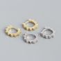 Fashion Punk CZ Gear Geometry Triangle 925 Sterling Silver Hoop Earrings