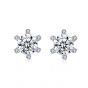 Lady CZ Snowflake Beautiful 925 Sterling Silver Stud Earrings