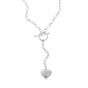 Women OT Shape Heart Tassels 925 Sterling Silver Necklace