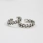 Vintage Hollow Curb Chain 925 Sterling Silver Adjustable Ring