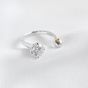 Simple Round CZ Ball 925 Sterling Silver Adjustable Ring