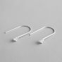 Simple U Shape CZ 925 Sterling Silver Dangling Earrings