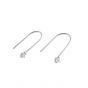 Simple U Shape CZ 925 Sterling Silver Dangling Earrings