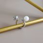 Office Round Shell Pearl CZ 925 Sterling Silver Non-Pierced Earring(Single)