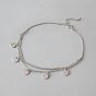 Hot Double Layers Sequins 925 Sterling Silver Anklet