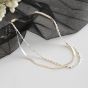 Fashion Double Layers Tube Beads Herring Bone Chain 925 Sterling Silver Anklet