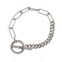 Asymmetry Vintage Curb Chain OT 925 Sterling Silver Bracelet