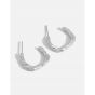 Geometry Irregular C Shape Office 925 Sterling Silver Stud Earrings