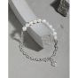Asymmetry Natural Pearls Curb Chain 925 Sterling Silver Bracelet