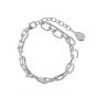 Fashion Double Layers Box Rolo Chain 925 Sterling Silver Bracelet