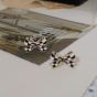 Sweet Chessboard Bowknot 925 Sterling Silver Stud Earrings