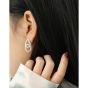 Fashion Beads Border Loops Cross 925 Sterling Silver Stud Earrings