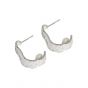 Geometry C Shape Natural Pearl 925 Sterling Silver Stud Earrings