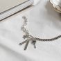 Asymmetry Curb Chain Hollow Star Key Tassels 925 Sterling Silver Bracelet