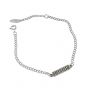 Simple Curb Chain Bar Code 925 Sterling Silver Bracelet
