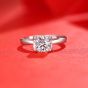 Lady Square Moissanite CZ 925 Sterling Silver Adjustable Ring
