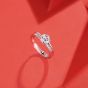 Friend's Six Claw Moissanite CZ 925 Sterling Silver Adjustable Ring