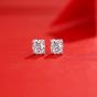 Holiday Four Claw Moissanite CZ 925 Sterling Silver Stud Earrings