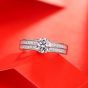 Simple four Claw Moissanite CZ 1 Carat 925 Sterling Silver Adjustable Ring