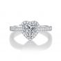 Anniversary Moissanite CZ Heart 925 Sterling Silver Adjustable Ring