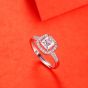 Simple Shining Moissanite CZ Square 925 Sterling Silver Adjustable Ring