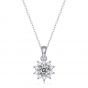 Sweet Moissanite CZ Snowflake New 925 Sterling Silver Necklace
